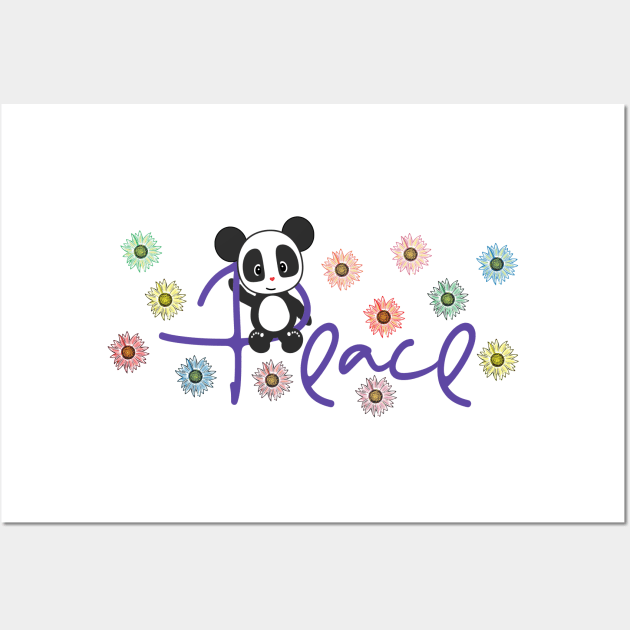 Peace Panda Wall Art by PlayfulPandaDesigns